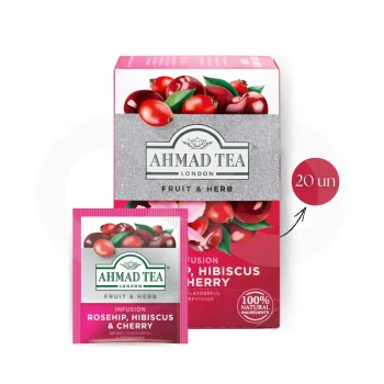 AHMAD TEA® Tee Hagebutte, Hibiskus & Kirsche 20 Stk.